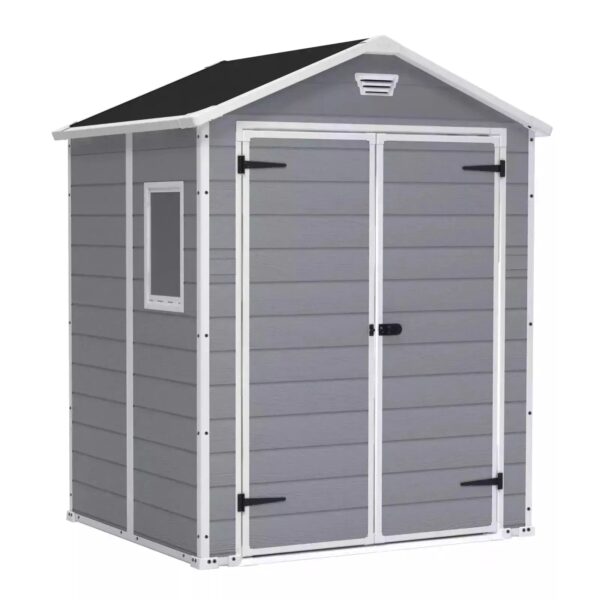 Keter 6′ x 5′ Manor Plastic Garden Storage Shed – Grey