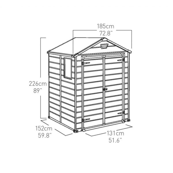 Keter 6′ x 5′ Manor Plastic Garden Storage Shed – Grey
