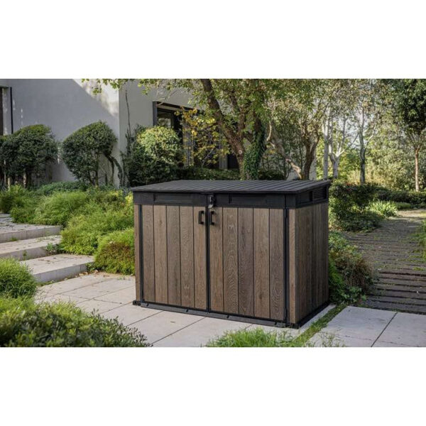 Keter 6′ x 3′ Walnut Signature Horizontal Plastic Shed – Walnut Woodlook