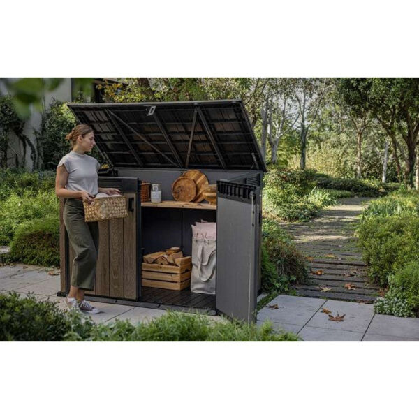Keter 6′ x 3′ Walnut Signature Horizontal Plastic Shed – Walnut Woodlook
