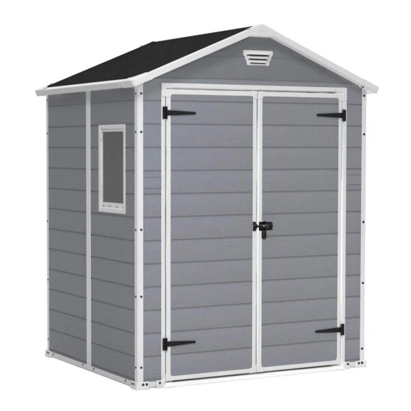 Keter 6′ x 5′ Manor Plastic Garden Storage Shed – Grey