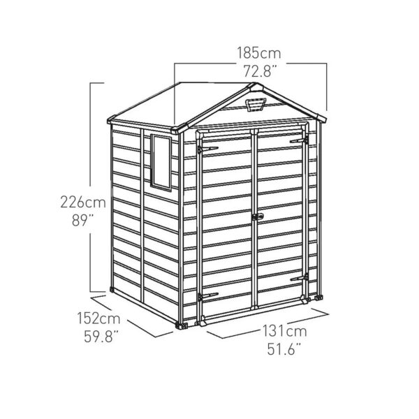Keter 6′ x 5′ Manor Plastic Garden Storage Shed – Grey