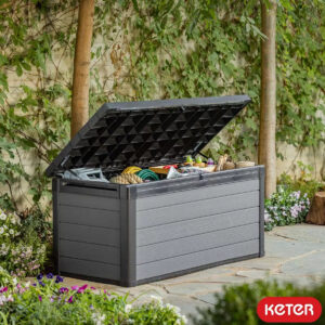 Keter Cortina 570L Plastic Storage Box – Grey