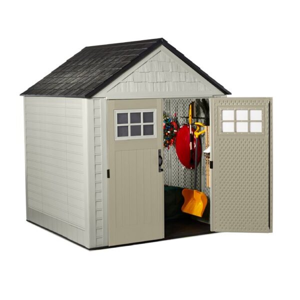 Rubbermaid 7x7 Ft Durable Weatherproof Resin Outdoor Storage Shed