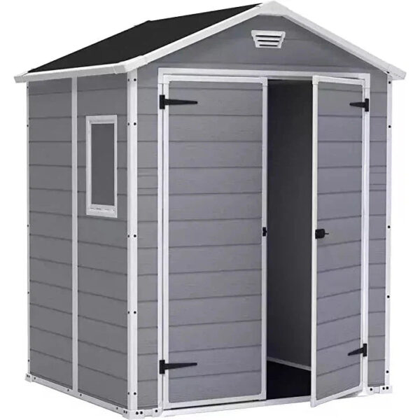 Keter 6′ x 5′ Manor Plastic Garden Storage Shed – Grey