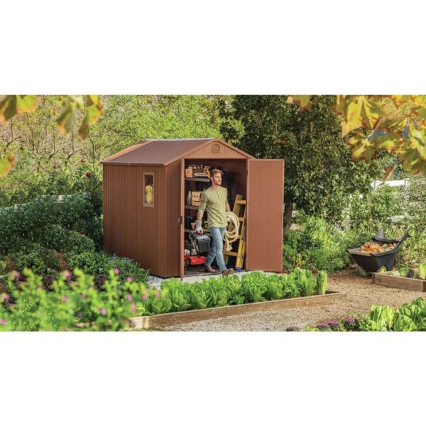 Keter 6’x8′ Darwin Heavy Duty Plastic Garden Shed –  Brown