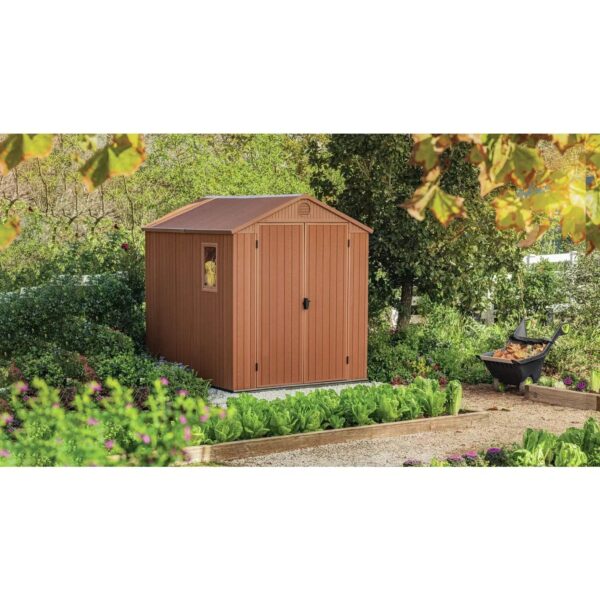 Keter 6’x8′ Darwin Heavy Duty Plastic Garden Shed –  Brown