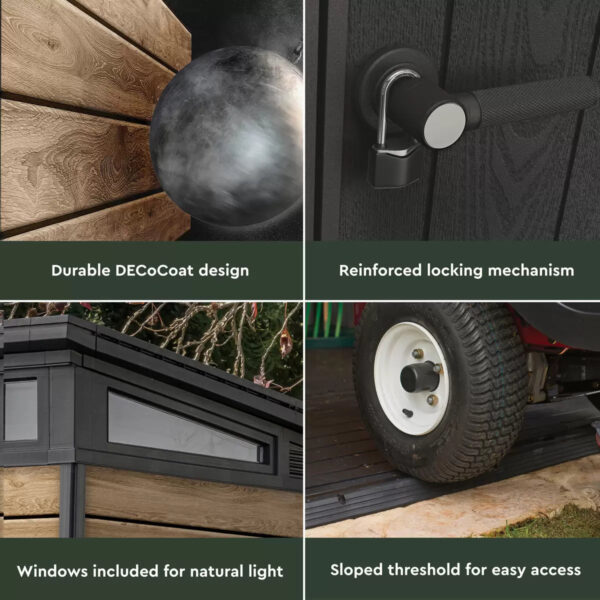 Keter 7′ x 7′ Ashwood Signature Pent Plastic Shed – Woodlook