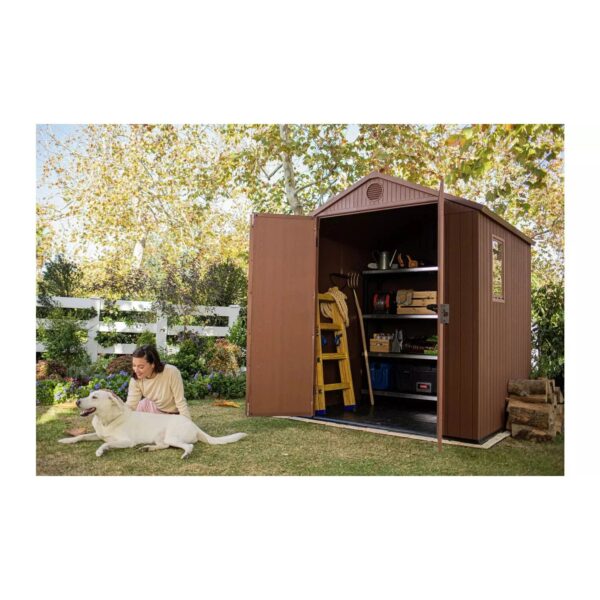 Keter 6’x6′ Darwin Heavy Duty Plastic Garden Shed –  Brown