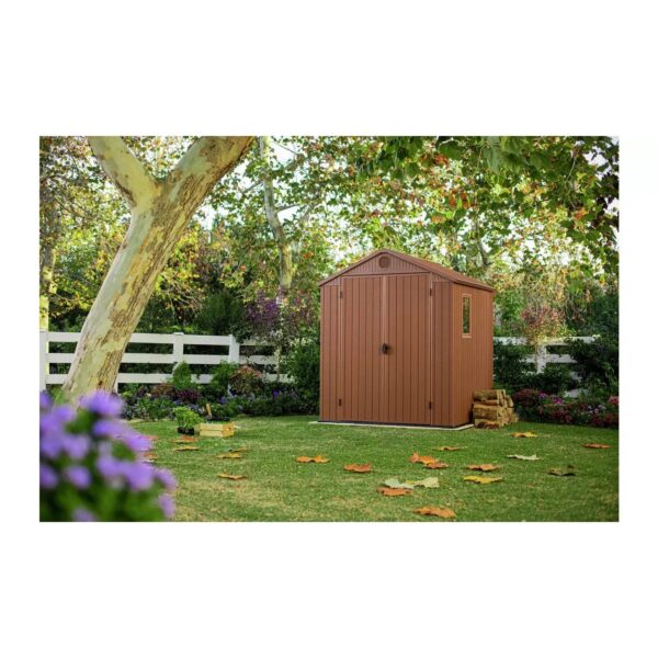 Keter 6’x6′ Darwin Heavy Duty Plastic Garden Shed –  Brown