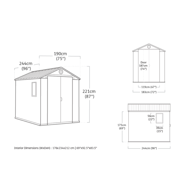 Keter 6’x8′ Darwin Heavy Duty Plastic Garden Shed –  Green