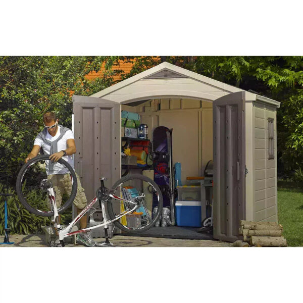 Keter 8’x6′ Factor Heavy Duty Plastic Garden Shed – Beige