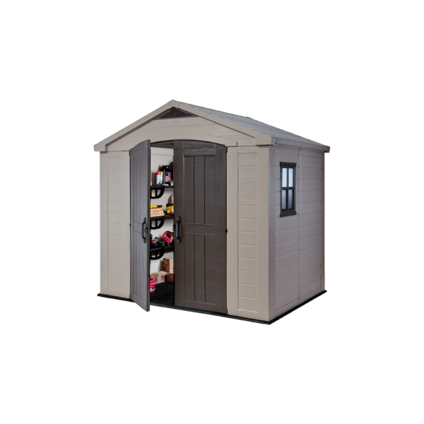 Keter 8’x6′ Factor Heavy Duty Plastic Garden Shed – Beige