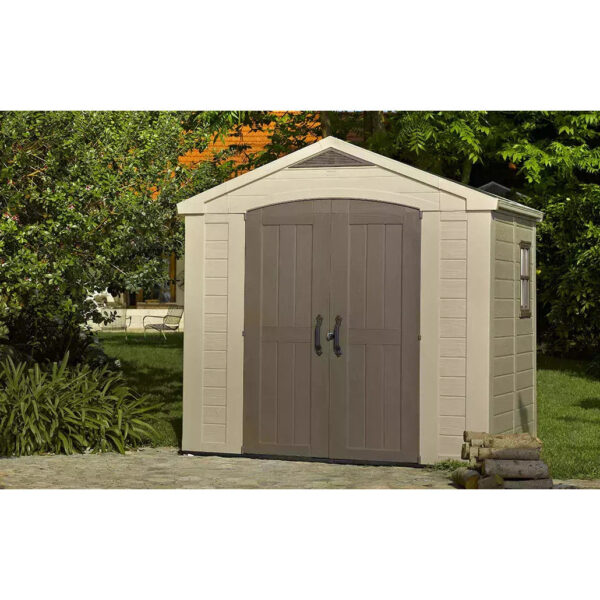 Keter 8’x6′ Factor Heavy Duty Plastic Garden Shed – Beige
