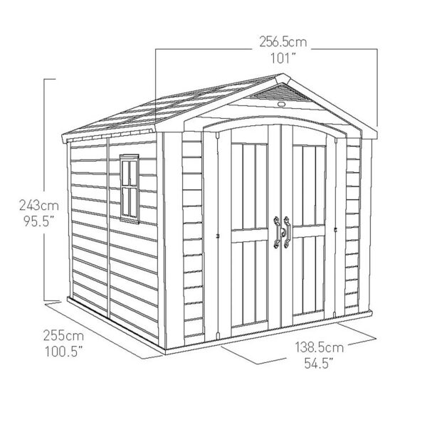 Keter 8’x8′ Factor Heavy Duty Plastic Garden Shed – Beige