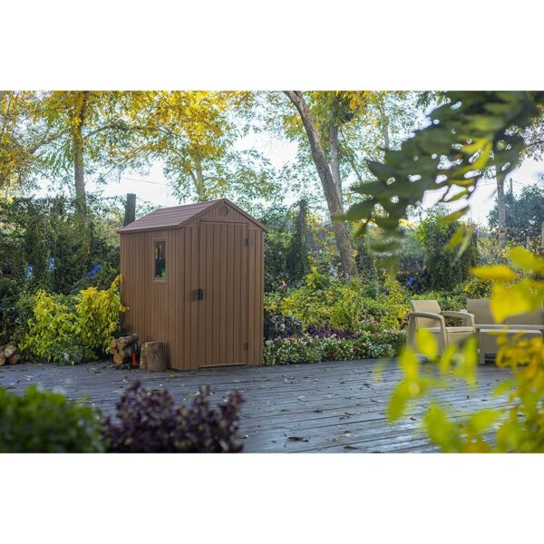 Keter Darwin 6x4 ft Plastic Shed with floor –  Brown