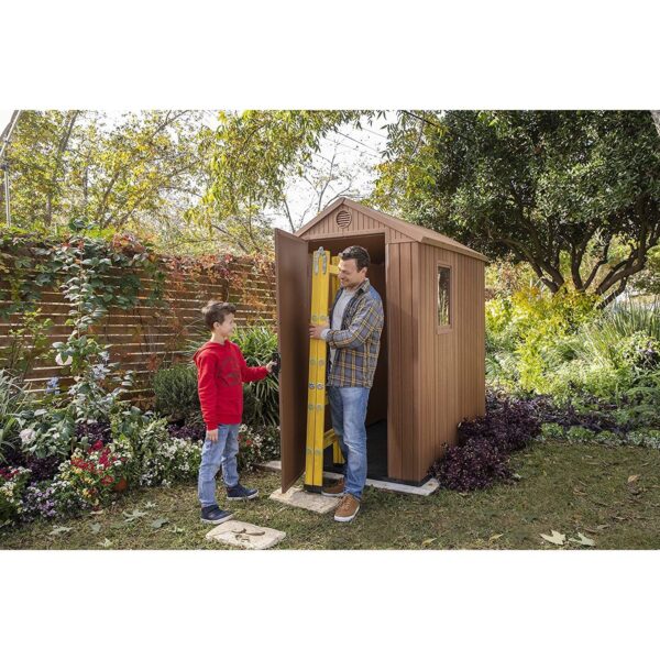 Keter Darwin 6x4 ft Plastic Shed with floor –  Brown