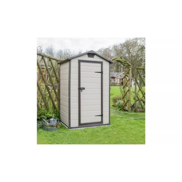 Keter 4′ x 3′ Manor Plastic Garden Storage Shed – Beige