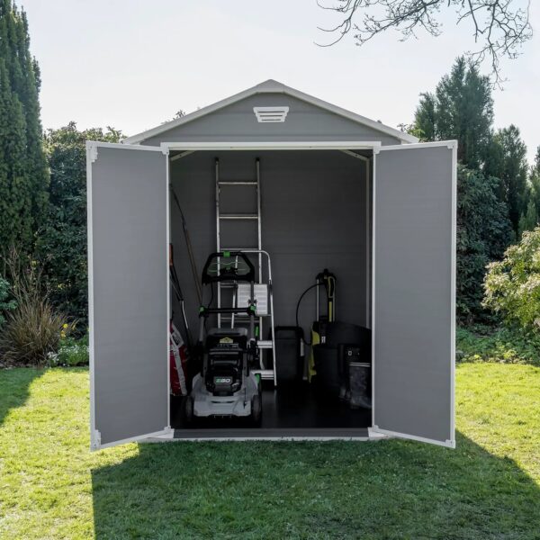 Keter 6′ x 8′ Manor Plastic Garden Storage Shed – Grey