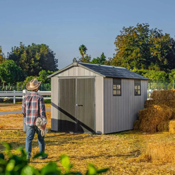 Keter 7.5′ x 13′ Oakland Heavy Duty Plastic Shed – Grey