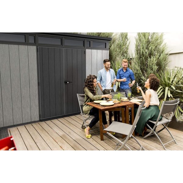 Keter 11’x 7′ Artisan Heavy Duty Plastic Pent Shed – Grey