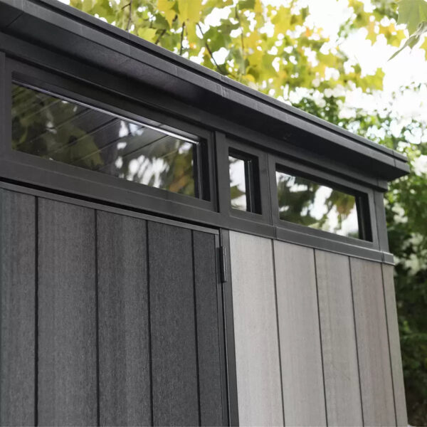 Keter 9’x 7′ Artisan Heavy Duty Plastic Pent Shed – Grey