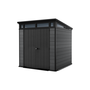 Keter 7’x 7′ Cortina Heavy Duty Plastic Pent Shed – Dark Grey