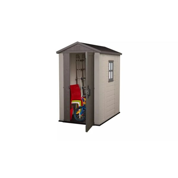Keter 4’x6′ Factor Heavy Duty Plastic Garden Shed – Beige