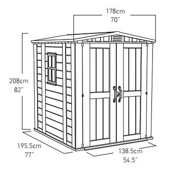 Keter 6’x6′ Factor Heavy Duty Plastic Garden Shed – Beige