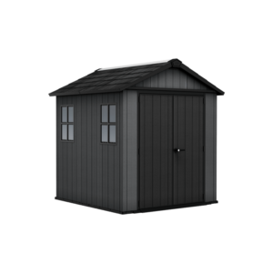 Keter 7′ x 7.5′  Newton Plus Side Entry Plastic Shed – Dark Grey