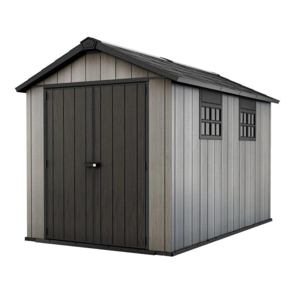 Keter 7.5′ x 11′ Oakland Heavy Duty Plastic Shed – Grey