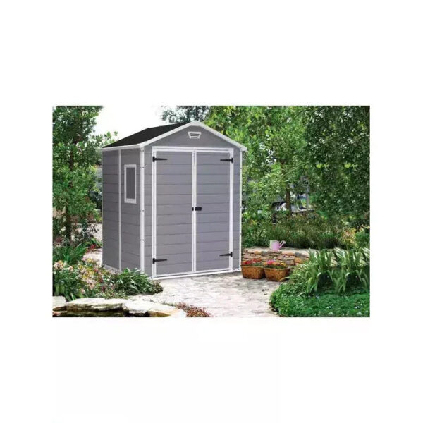 Keter 6′ x 5′ Manor Plastic Garden Storage Shed – Grey