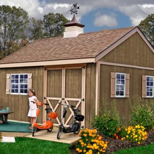 New Castle 16x12 Wood Storage Shed Kit - ALL Pre-Cut