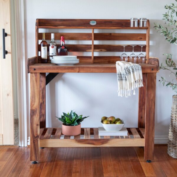 Potting Table/Bench/Serving Bar - Acacia Wood