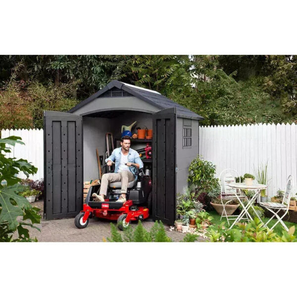 Keter 7.5’x7′ Premier Heavy Duty Plastic Shed – Grey
