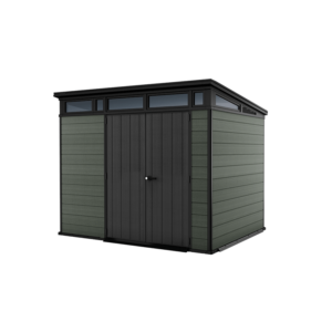 Keter 9’x 7′ Cortina Heavy Duty Plastic Pent Shed – Green