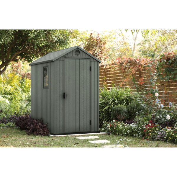 Keter 4’x6′ Darwin Heavy Duty Plastic Garden Shed –  Green